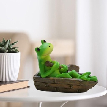Новинка, фигурки лягушек, поделки из смолы, лягушка, катающаяся на лодке