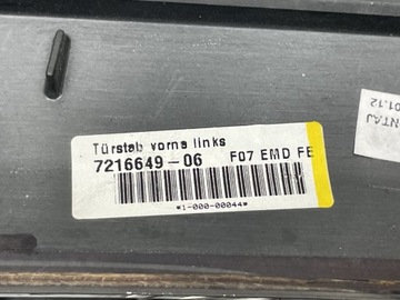 BMW F07 KRYT DEKORACE LIŠTA DVEŘE LEVÝ PŘEDNÍ JASAN 7216649