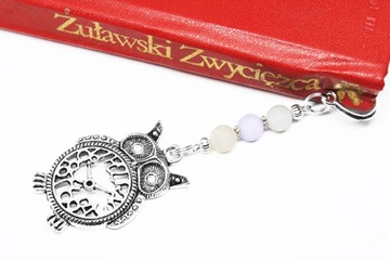 ЗАКЛАДКА СОВА цирконы камень ЖАДЕИТ