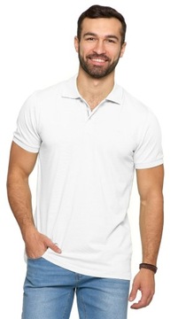 Męska bawełniana koszulka polo Moraj OTP3000-003 biały M
