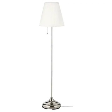 IKEA ARSTID Lampa podłogowa niklowano biały