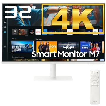 Светодиодный монитор Samsung Smart M7 LS32CM703UU 32 дюйма 4K 3840 x 2160 пикселей VA Белый