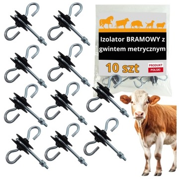 10x Izolator Bramowy Z Gwintem Metrycznym Do Pastucha Elektrycznego