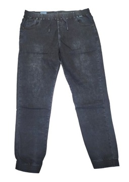 5XL Duże Spodnie Ciemne Joggery Ściągacz Jeans Tommy