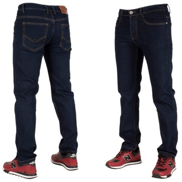 Spodnie męskie jeans W:42 110 cm L:30 granatowe