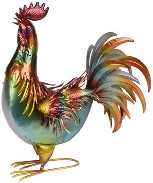 BARWNY KOGUT DEKORACJA OGRODOWA OZDOBA 50 cm