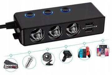 РАСПРЕДЕЛИТЕЛЬ ПРИКУРИВАТЕЛЯ USB ЗАРЯДНОЕ УСТРОЙСТВО 12V-24V