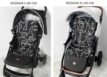 Wkładka do wózka spacerówki czarna wodoodporny podnóżek Mask XL 90 cm