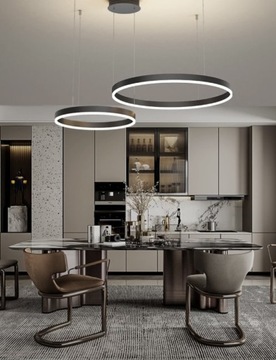 LAMPA LED RING CZARNA LAMPA WISZĄCA LED