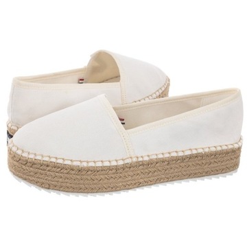 Buty Tenisówki Espadryle Damskie Tommy Hilfiger Jeans Flatform Białe