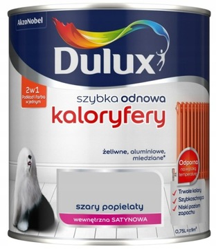 DULUx FARBA DO KALORYFERÓW SZARY POPIELATY 0,75L