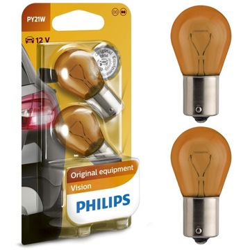 2x ŻARÓWKI PHILIPS PY21W BAU15s 12V VISION +30%