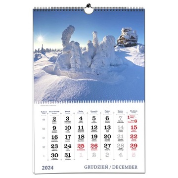 Календарь настенный 2024 B3 33 x 48 см 7 досок ПОЛЬШИ ГОРЫ