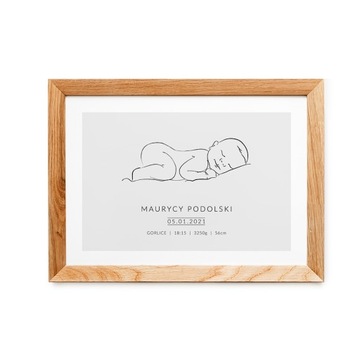 METRYCZKA DLA DZIECKA A3 PLAKAT PAMIĄTKA NIEMOWLE