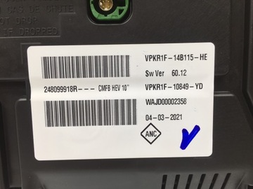 RENAULT ARKANA 1.6 E-TECH PŘÍSTROJOVÁ DESKA BUDÍK EVROPA