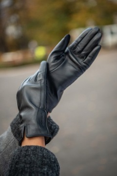 BETLEWSKI Rękawiczki damskie skóra naturalna ciepłe mocne skórzane XL