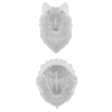 2Pcs Wolf & Lion Resin Casting Molds Clear