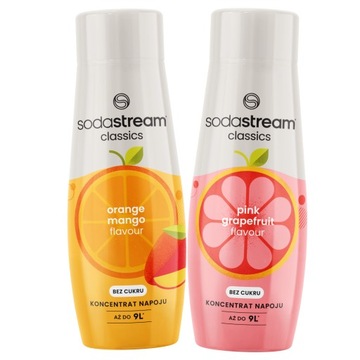 Zestaw Grejpfrut + Pomarańcza-Mango Syrop SodaStream Koncentrat owocowy