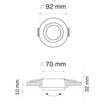 ВСТРАИВАЕМЫЙ ГАЛОГЕННЫЙ СВЕТ С ПОДВИЖНЫМ КРУГЛЫМ ТОЧЕЧНЫМ СВЕТОДИОДОМ, ЧЕРНЫЙ/ЗОЛОТОЙ