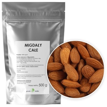 MIGDAŁY KALIFORNIJSKIE całe przekąska 0,5kg