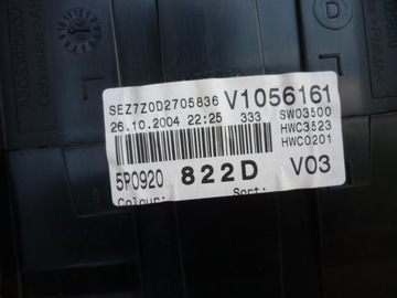 BUDÍKY SEAT ALTEA TOLEDO III 2.0 FSI 150KM 5P0920822D SPRÁVNÝ