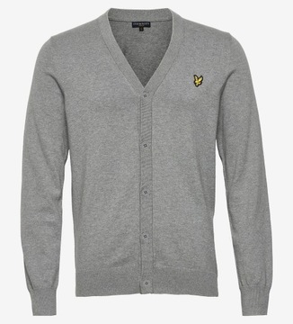 LYLE & SCOTT VINTAGE COTTON CARDIGAN PÁNSKY SVETER ŠEDÁ ORIGINÁL veľ. L