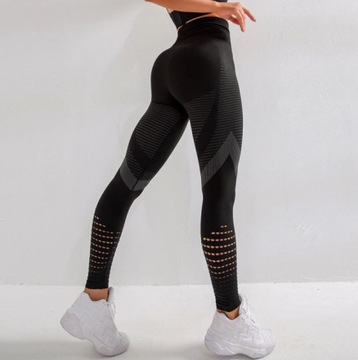 LEGGINSY FITNESS NA SIŁOWNIE JOGĘ ELASTYCZNE - S