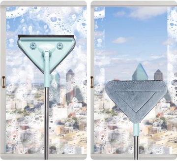 Треугольная вращающаяся на 360° швабра для чистки окон, стекол, регулируемая, 130 см