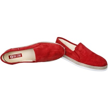 Trampki Slip On Big Star męskie czerwone wsuwane espadryle HH176007 43