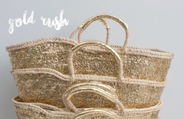 Корзина с пайетками - Большое Золото