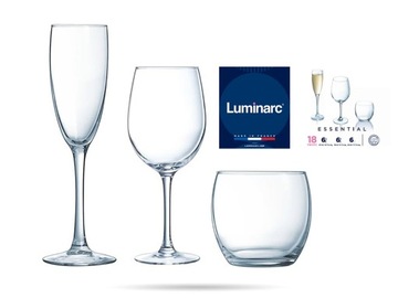 Szkło na prezent, zestaw kieliszków i szklanek 18 el Essential LUMINARC