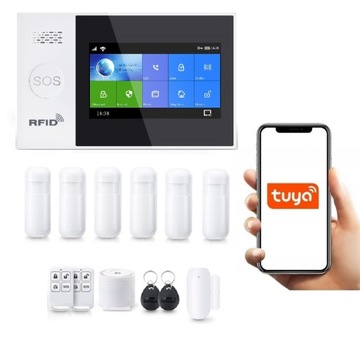 BEZPRZEWODOWY ALARM z LCD 4.3' GSM WiFi SMS TUYA SMART PO POLSKU