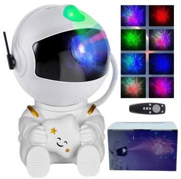 PROJEKTOR GWIAZD ASTRONAUTA DLA DZIECKA LAMPKA NOCNA KOSMOS +PILOT