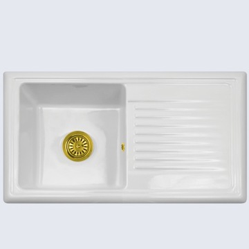 Zlew Reginox Classic 10 ceramika Biały/złoty