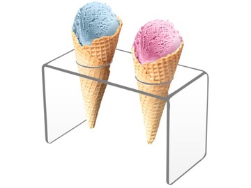 STOJAK PODAJNIK PODSTAWKA NA 2 LODY PLEXI 3 mm