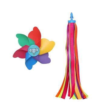 2 ШТ. ДЕТСКИЙ ВЕЛОСИПЕД ДЕКОР ЦВЕТНАЯ ЛЕНТА ВЕТРЯНАЯ МЕЛЬНИЦА УКРАШЕНИЕ ДЛЯ ДЕТЕЙ BO