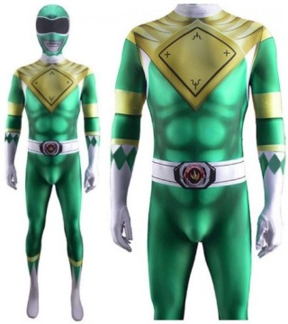 STRÓJ KOSTIUM TOMMY ZIELONY POWER RANGERS COSPLAY SKIN PRZEBRANIE 158/164