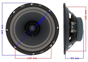 Głośniki samochodowe szerokopasmowe DUAL CONE 16,5 cm 165 mm
