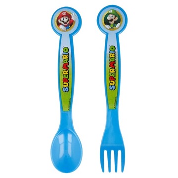 SUPER MARIO sztućce plastikowe WIDELEC ŁYŻKA