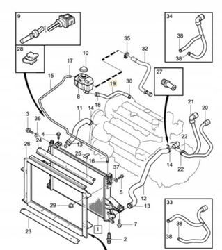 VOLVO V70 XC70 PŘÍVOD NÁDRŽE VYROVNÁVACÍ OE