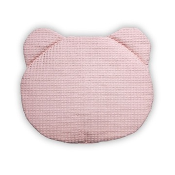 Poduszka Misiu Teddy Wafel do wózka płaska KOLOR Brudny Róż