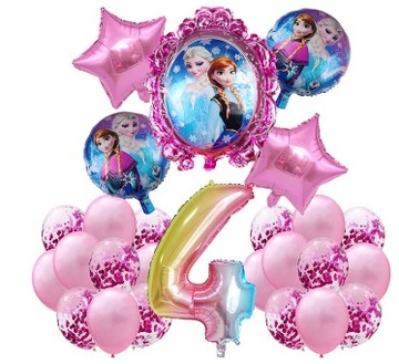 KRAINA LODU POTĘŻNY ZESTAW URODZINOWY BALONY CYFRA
