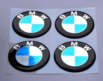 Наклейка эмблема значок 3D хром BMW 50мм смола