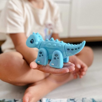 Конструктор 2в1 Динозавры Настольная игра + кубики 46 шт. ВУПИ