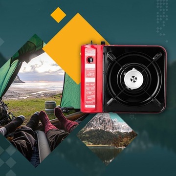 ПОЛЕВАЯ ПОРТАТИВНАЯ ГАЗОВАЯ ТУРИСТИЧЕСКАЯ ПЛИТА TIROSS TS-262 4x КАРТРИДЖ