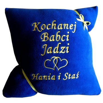 Poduszka z HAFT prezent DLA BABCI DZIADKA gwiazdka