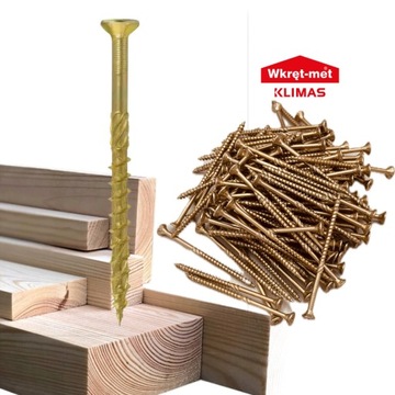 Wkręty do Drewna 5x80 Ciesielskie Stożkowe Klimas WKCS KMWHT Torx 200 Szt