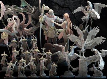 Темные эльфы - Аккорокамуи, Корсары x5 - 3D-печать