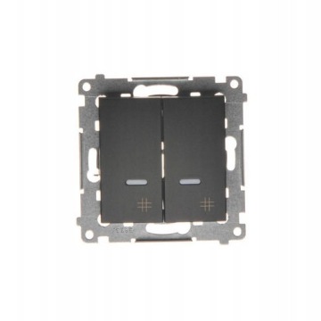 SIMON 54 ŁĄCZNIK KRZYŻOWY PODWÓJNY LED CZARNY MAT