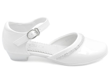 Buty komunijne dla dziewczynki Balerinki Pantofelki KOMUNIA BIAŁE 36